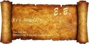 Erl Bogát névjegykártya